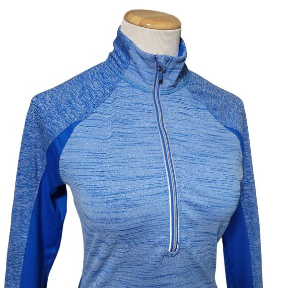 Athleta Running Wild Half Zip Macaw Blue Heather Womens Small - Picture 4 of 13